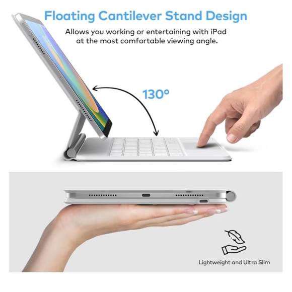 Runelk Magnetic Suspension Keyboard Case - White